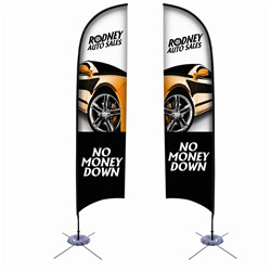 13' Razor Sail Sign Kit Double-Sided with Scissor Base