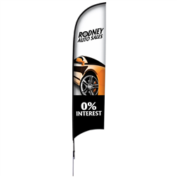 13' Razor Sail Sign Kit Single-Sided with Spike Base