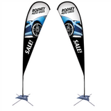 15' Tear Drop Sail Sign Kit Double-Sided with Scissor Base