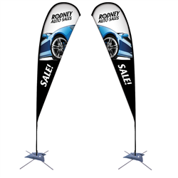 15' Tear Drop Sail Sign Kit Double-Sided with Scissor Base