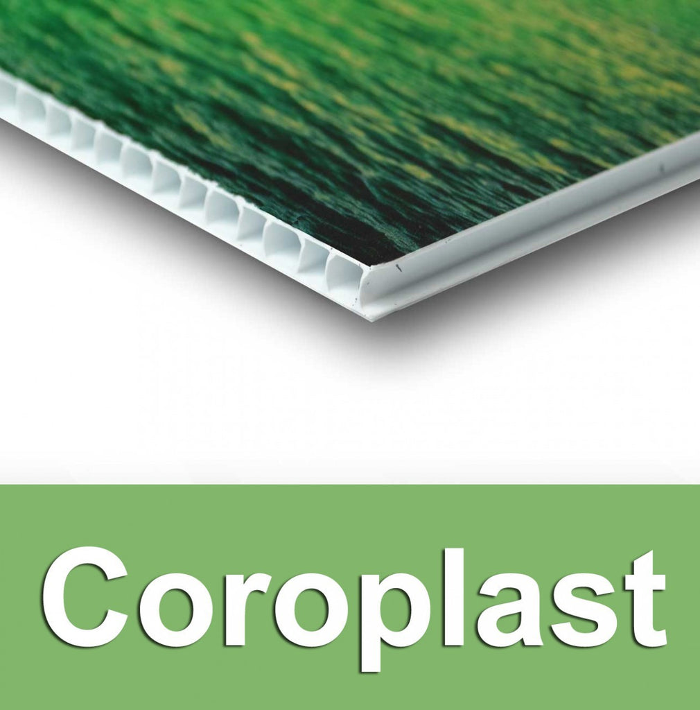 Coroplast Signs (prices shown are the unit price & includes an H-Stake for each)